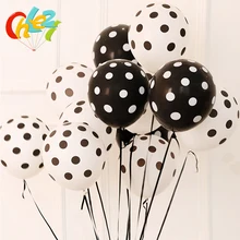 20 штук черного и белого цвета с принтом в горошек латексные воздушные шары с гелием для дня рождения, вечерние, свадьбы, праздника, вечерние аксессуары для детей игрушки