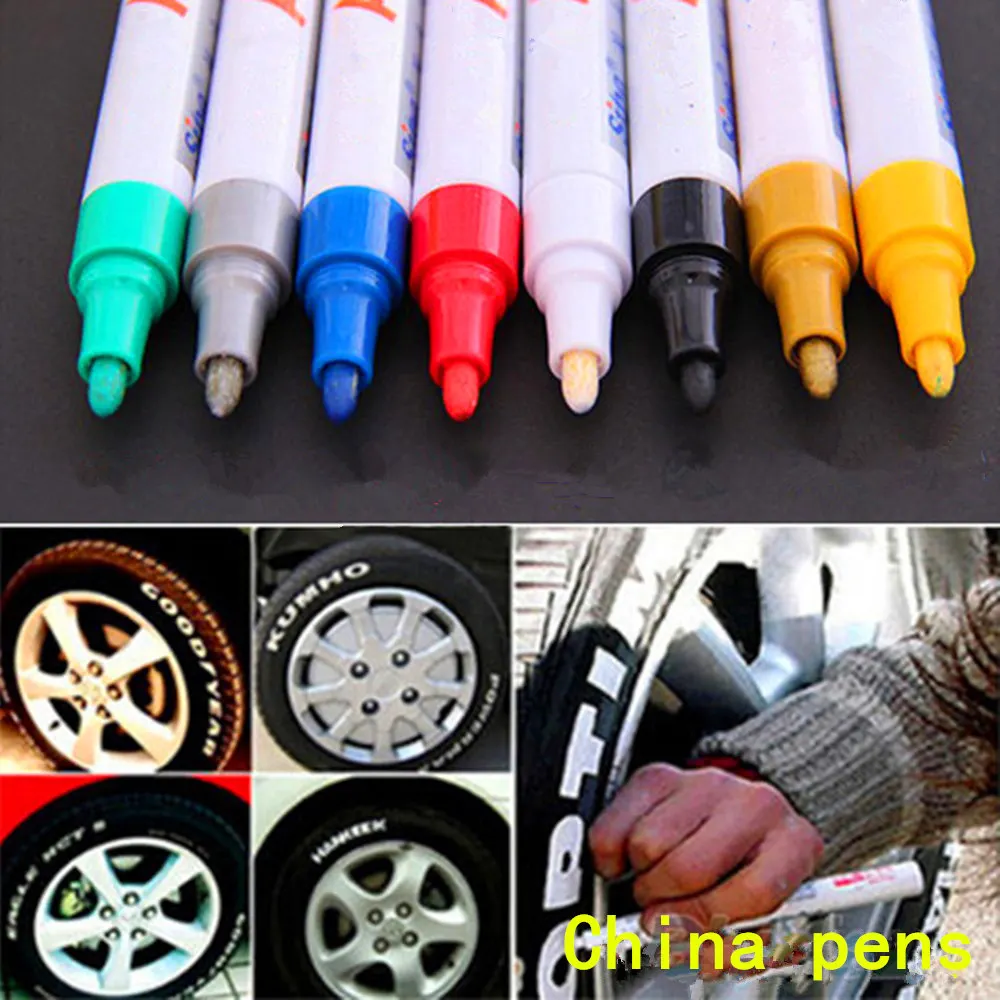 Permanent Marker Pen 12 colors Waterproof Rubber Paint for Car Tyre Tread