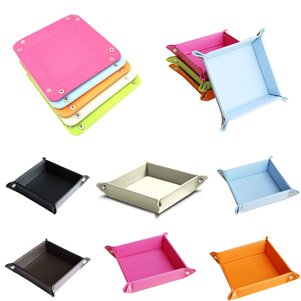 Xrhyy Pu Leather Valet Tray Dice Holder Multi Use Catchall Tray
