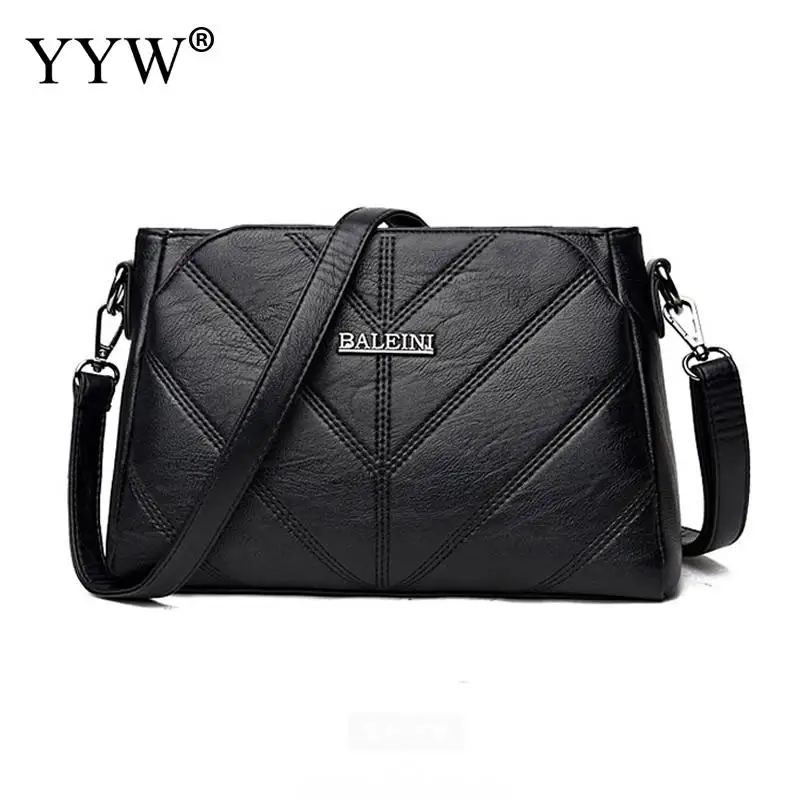 

Hight Quality Black Shoulder Bag Geometric PU Leather Crossbody Bag Brand Luxury Women's Handbags Wholesale Lady's Tote Bag