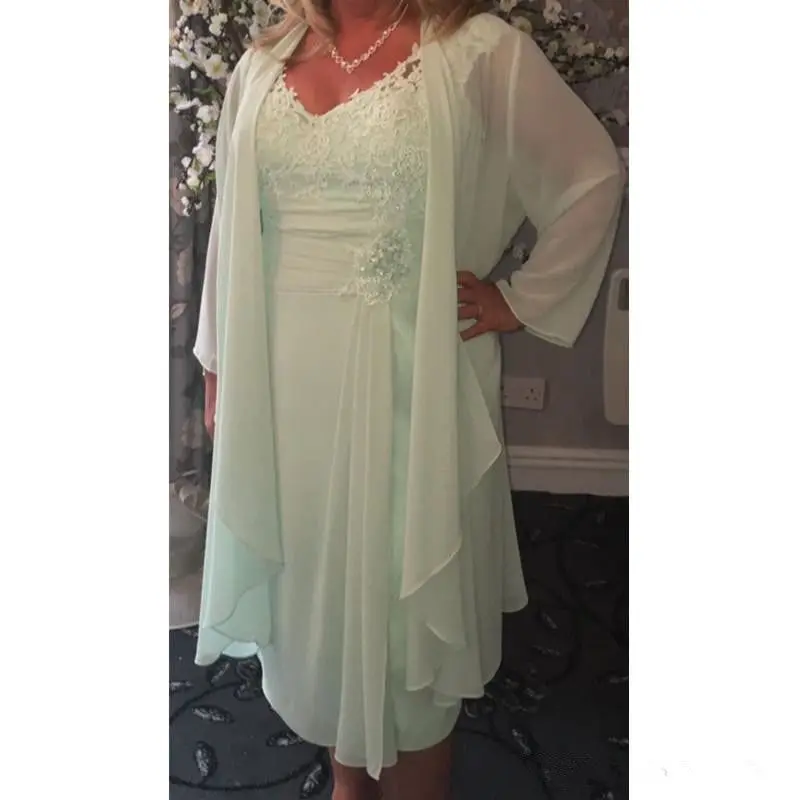 

Sand Chiffon Wedding Mother of the Bride Groom Dresses Trouser Suits Custom 3pcs