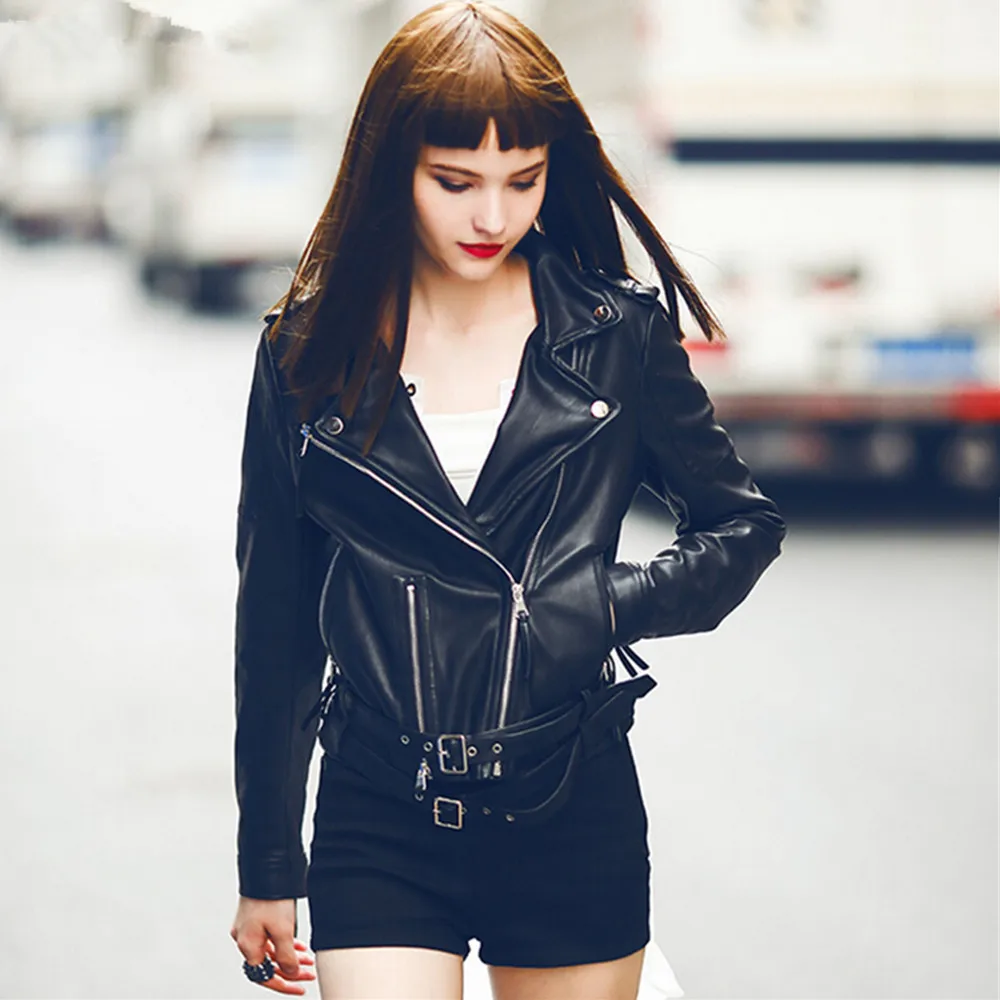 Online Buy Wholesale women's faux leather biker jacket from ...