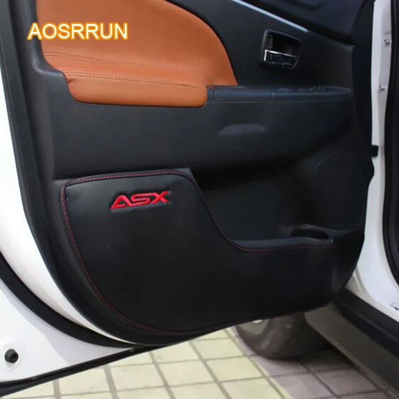 AOSRRUN натуральная кожа дверной коврик защитная подушка для двери автомобильные