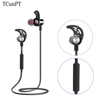 

TCunPT New Bluetooth Wireless Headset Stereo Earphones Magnetic Sports Headphones Super Bass Earbuds for IPhone Xiaomi HUAWEI