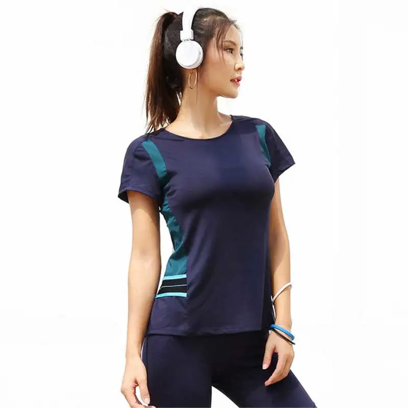 

Female Quick Dry Short Sleeve Tee Gym Fitness Women Compression Workout Hiking Exercise Sport T Shirt Running Yoga Top DX189