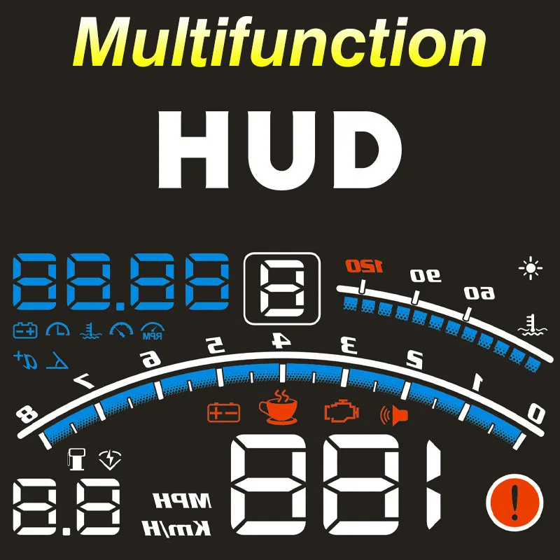 Полезные 4E 5," головой вверх Дисплей HUD OBD II EOBD(система бортовой диагностики автомобиля топлива параметр ускорения Предупреждение Дисплей лобовое стекло проектор самоприспосабливающаяся