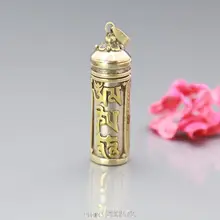 TGB052 Тибетский белый металл медь мантры молитва коробка Тибет ГАУ амулеты подвеска-цилиндр медальон