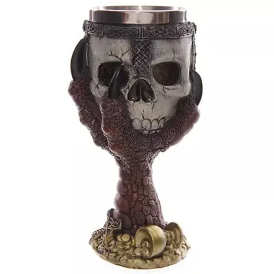 Oussirro нержавеющая сталь, готика Кубок Хэллоуин питие для вечеринки стекло 3D череп скелет коготь в стиле панк вино стекло es тумблер для виски