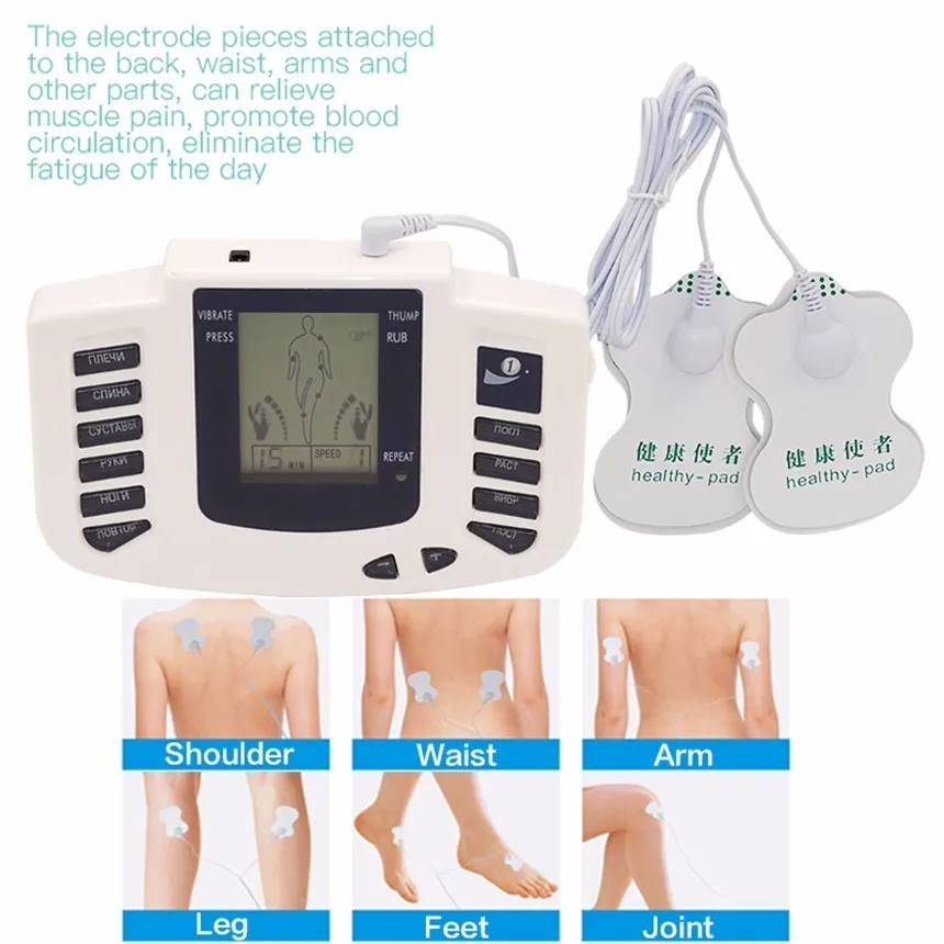Всего тела электрический стимулятор мышц расслабиться устройство для терапии иглоукалывание импульсный тенсовый массажер со 16 колодки тапочки перчатки подарочная коробка