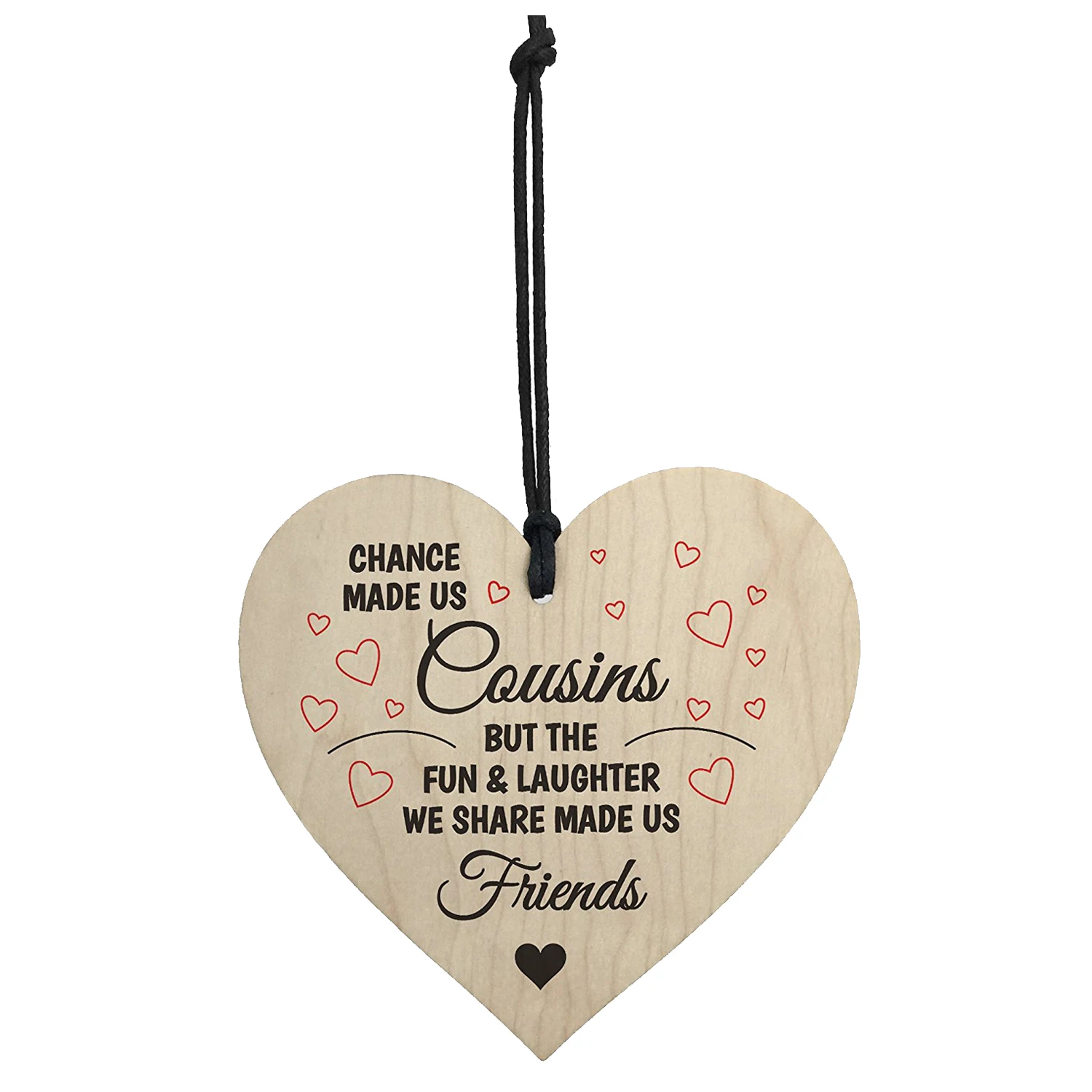 

HOT SALE Cousins Fun Laughter Wooden Hanging Heart Plaque Sign Friendship Family Love