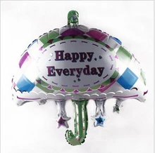 Small umbrella shape happy font b everyday b font foil balloon inflatable fashion birthday balloon with