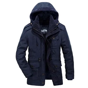 

Men Autumn Winter Coat Hooded Fleece Parka Jacket Liner Detachable Casual Jacket Warm OUTWEAR Windbreaker Loose Male Clothes