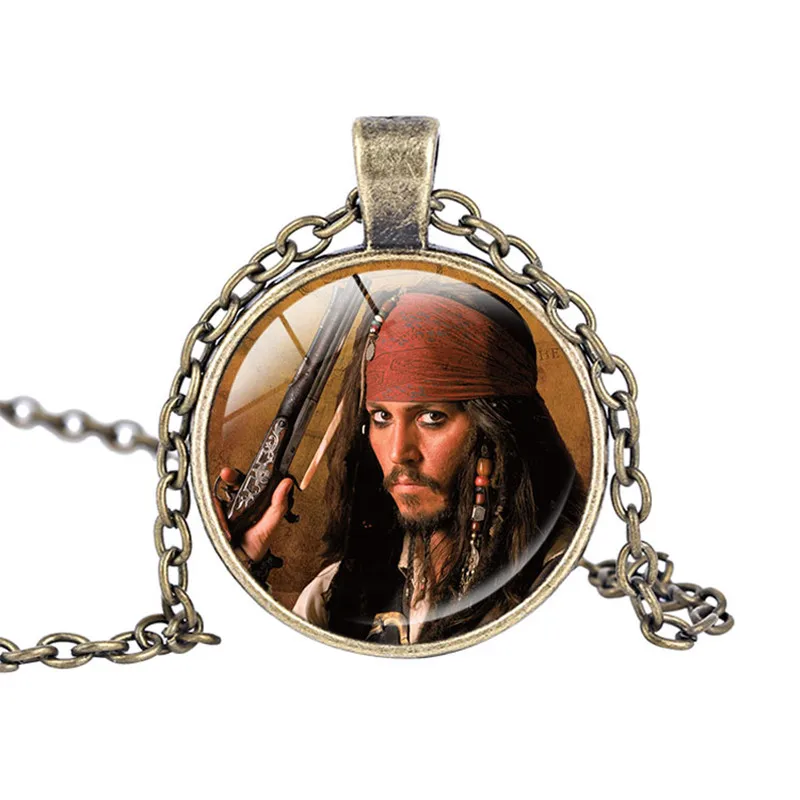 

Pendant Pirates of the Caribbean Skull photo charm Necklace Man Collares Vintage Jewelry Men Vintage Necklace Piratas Del Caribe