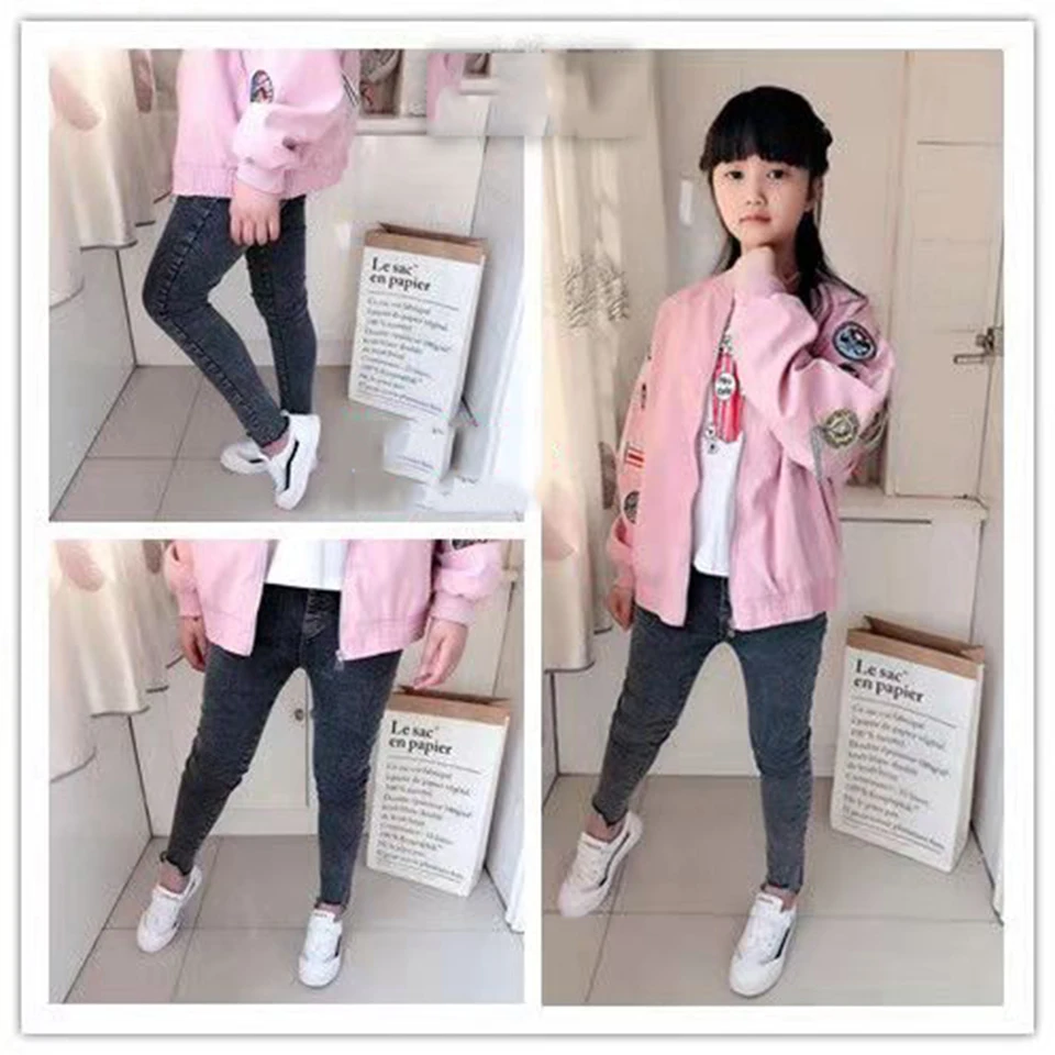 Slim Girls Jeans Pants For Kids 3 6 8 12 Years Autumn Spring Children Girl Pants Solid Color Durable Baby Girls Jeans Pants