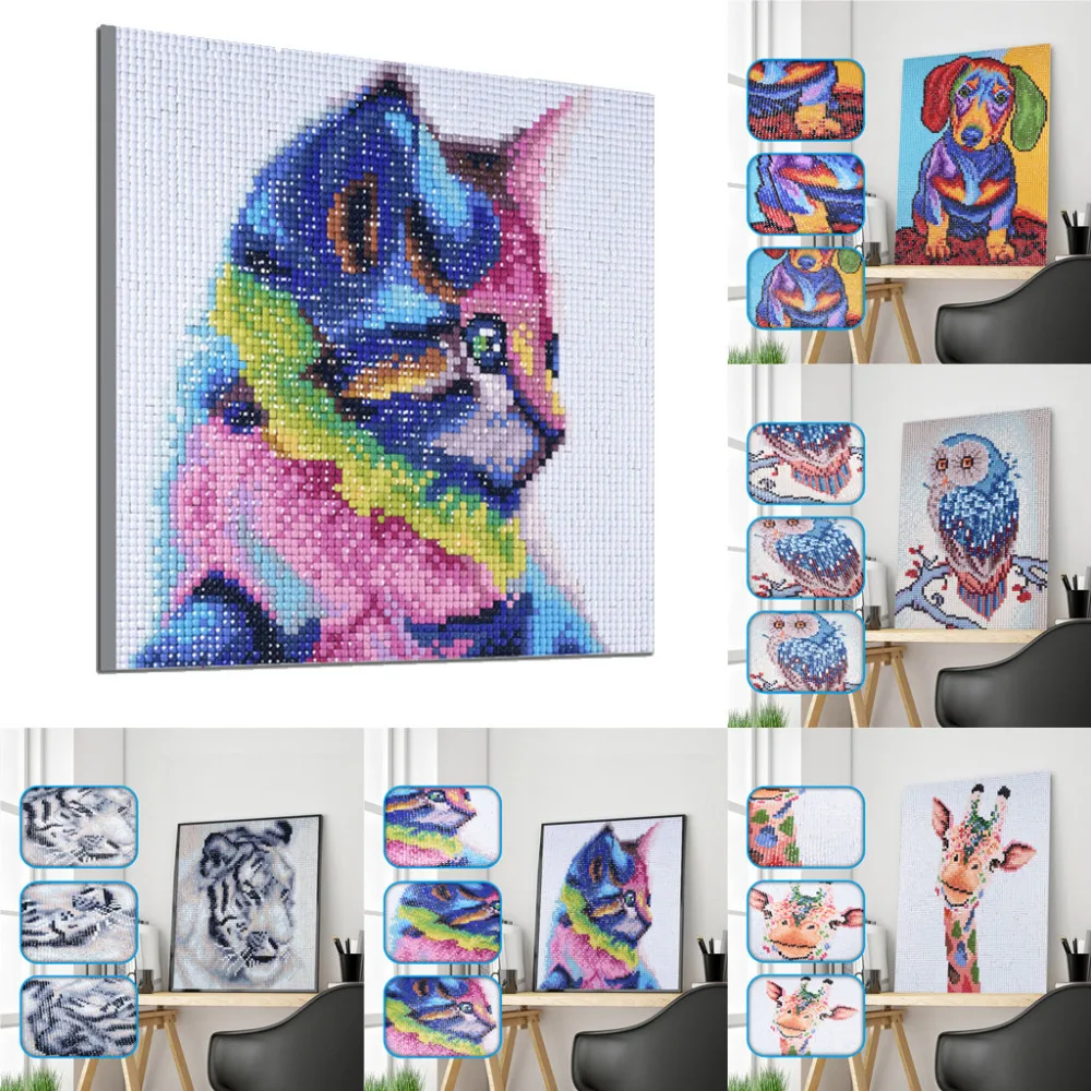 

Special Shape Diamond Painting Cat Dog Giraffe Owl Flower DIY 5D Part Drill Cross Stitch Set Crystal Rhinestone Art *D