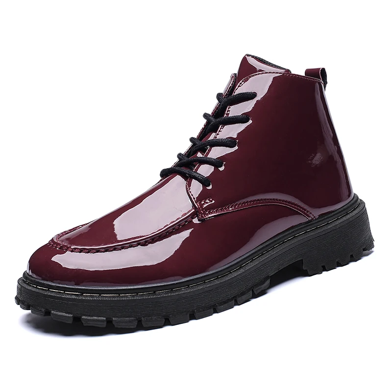 Мужские ботинки высокого качества; ботинки Dr martin; обувь с высоким берцем; сезон осень-зима; мужские повседневные кроссовки; Мужская обувь; Zapatos De Hombre - Цвет: Красный