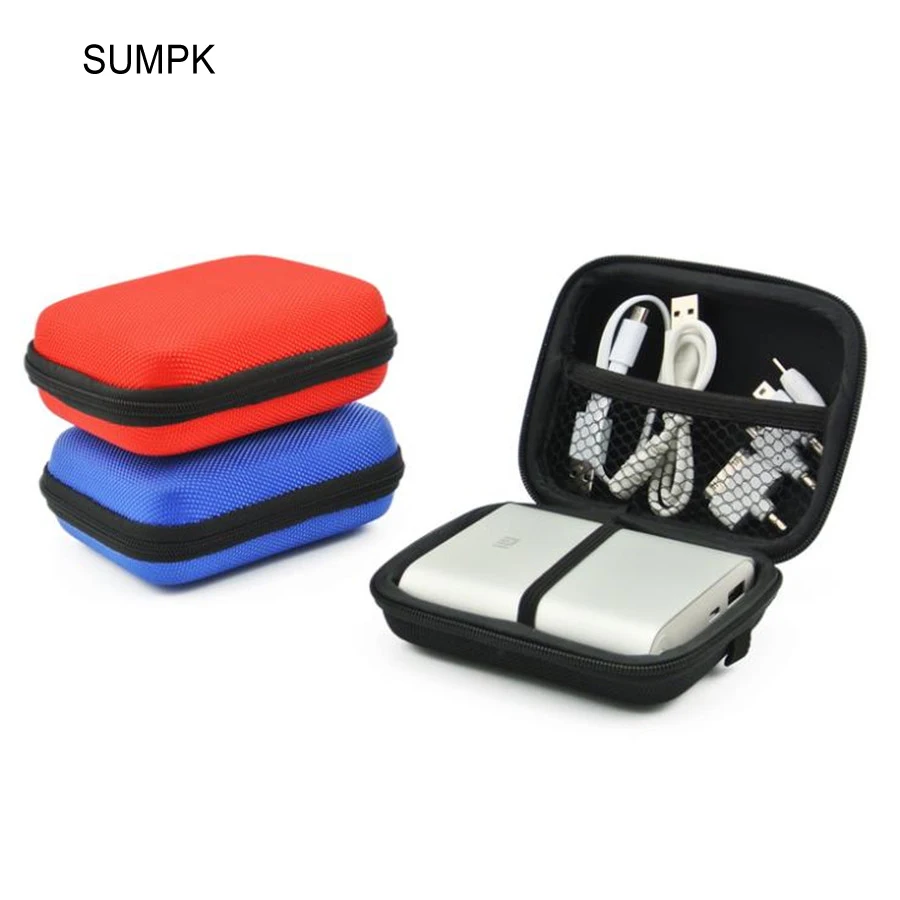 

SUMPK 105x80x45mm Xiao-mi Mobile Power Bank Storage Cases Colorful EVA Zipper Hard Case for 10400mAh Power Bank Pouch Bags