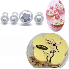 Креативный 4 шт./компл. Плунжер сливы цветка c ake C ookies пресс-формы C ookie резак c ake Инструменты Кухня DIY инструменты 70 80