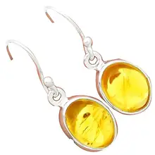 Lovegem настоящие цитриновые серьги стерлингового серебра 925 пробы, 27 мм, AE1448