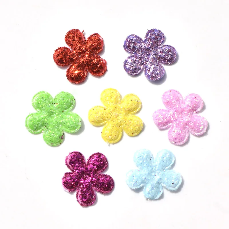 

100Pcs Mix Colors Glitter Nonwoven Cute Flower Felt Fabric Patch DIY Cloth Appliques/Craft Wedding Decoration K22