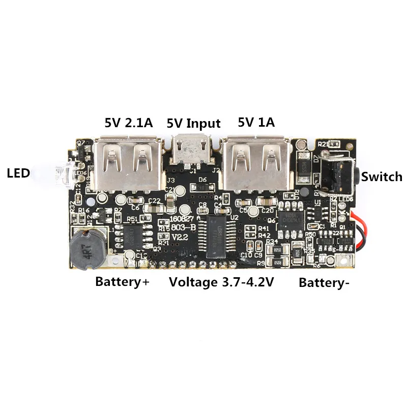 Цифровой ЖК-дисплей 5V 2A мобильный Мощность банк заряда Dual USB 18650 Литий Батарея Зарядное устройство доска Мощность Регулятор модуль печатной платы