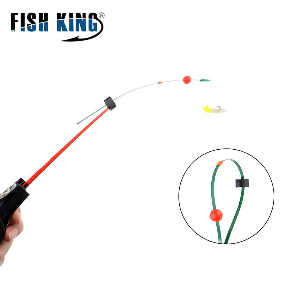 FISH KING 20pcs/pack 3 colors 190mm Winter Ice Fishing Plastic double piece Top Stainless Steel