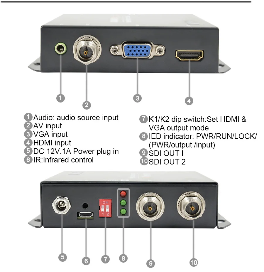 LM-CV190 Multifunctional HDMI VGA CVBS to SDI Converter (1)