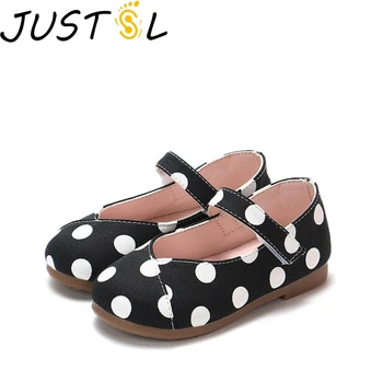 

JUSTSL autumn new children's first walk shoes wild girls princess shoes dot baby casual soft sole toddler shoes kids thin shoes