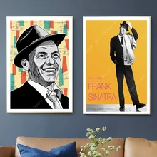 Arte Pop Frank sinatria música cantante pinturas de lienzo pared vintage Kraft carteles recubiertos pegatinas de pared fotos de decoración del hogar regalo