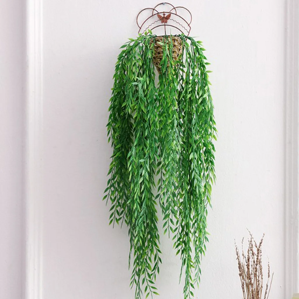 Realistic Artificial Hanging String of Pearls Wicker Faux Succulent Greenhouse Plants for Home Garden Wedding Party Decoration