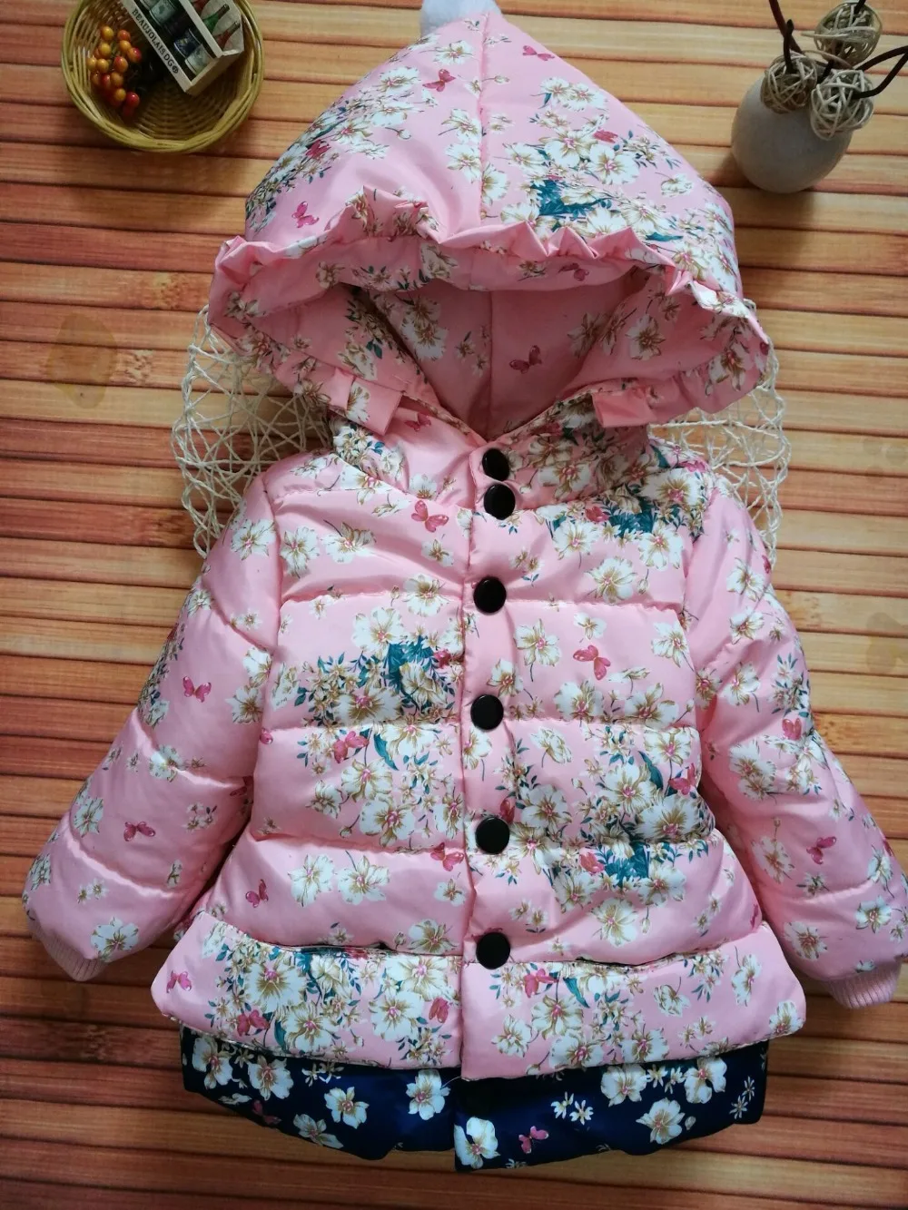 Baby Girls Floral Butterfly Print Hoodies Jacket & Coat Autumn & Winter