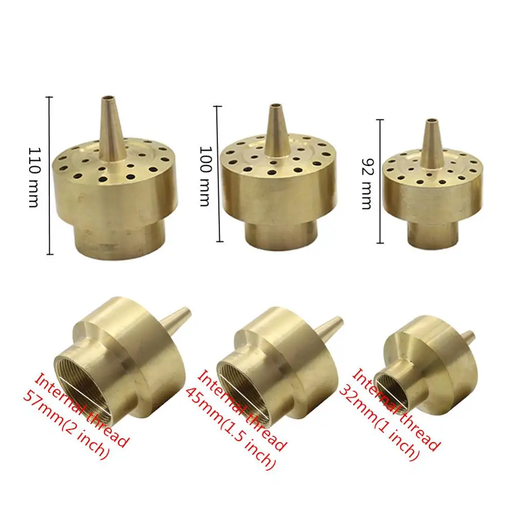 1 шт. 1/" 1/2" 3/" 1" 1," 2" латунь, стилизованные под языки пламени толще воды фонтанные насадки сад пейзаж распылитель прудовый Слои цветочный фонтан