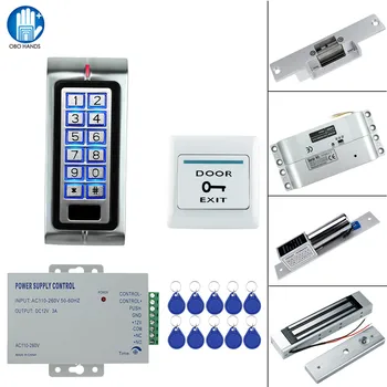 

RFID Metal Access Control Lock System Kit Set 125KHz with 180KG Electric Magnetic Lock Drop Bolt Lock for home/office glass door