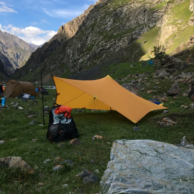 TrailStar في الهواء الطلق خفيفة 1-2 شخص 15D النايلون الجانبين السيليكون الهرم المأوى خيمة للمشي التخييم