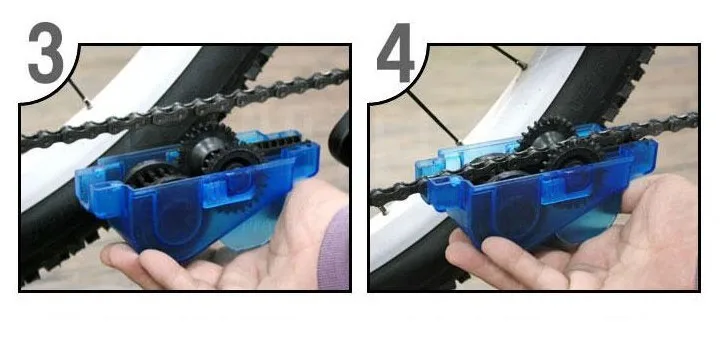Excellent 4 PCS / Set Bicycle Chain Cleaner Cycling Cleaning Brushes Bike Quick Washing tool Kits+ Clean Brush+ Chain Protector OD0001 5