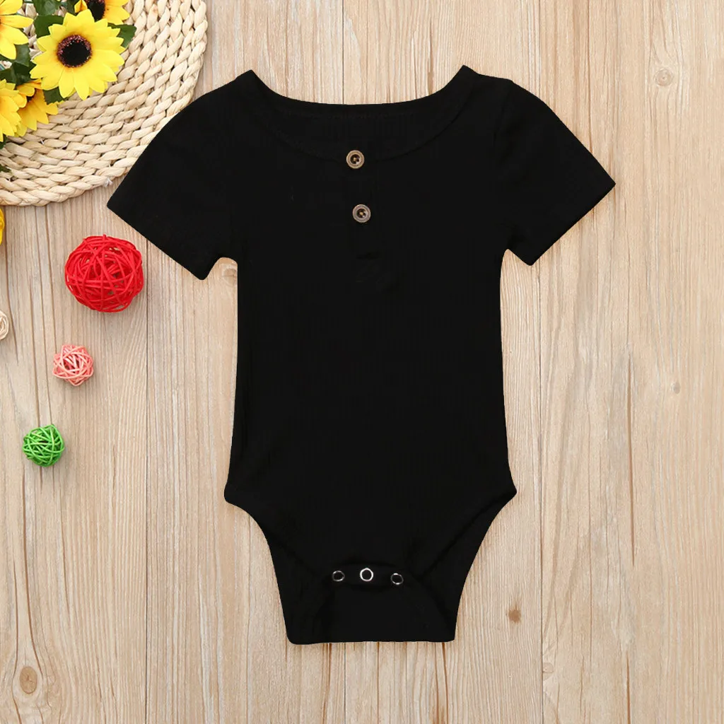 الوليد طفل رضيع فتاة الملابس طفل الصلبة قصيرة الأكمام رومبير السروال القصير ملابس الطفل الصيف مضلع الطفل الملابس roupa menina