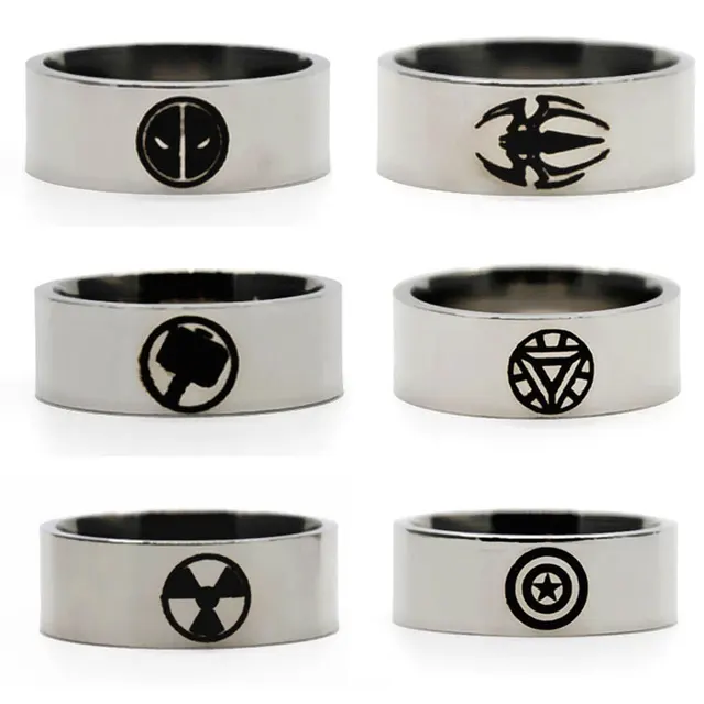 Superhero ring spider man hulk X-men Black Panther Loki Thor Captain America dea Superhero ring spider man hulk X-men Black Panther Loki Thor Captain America dea