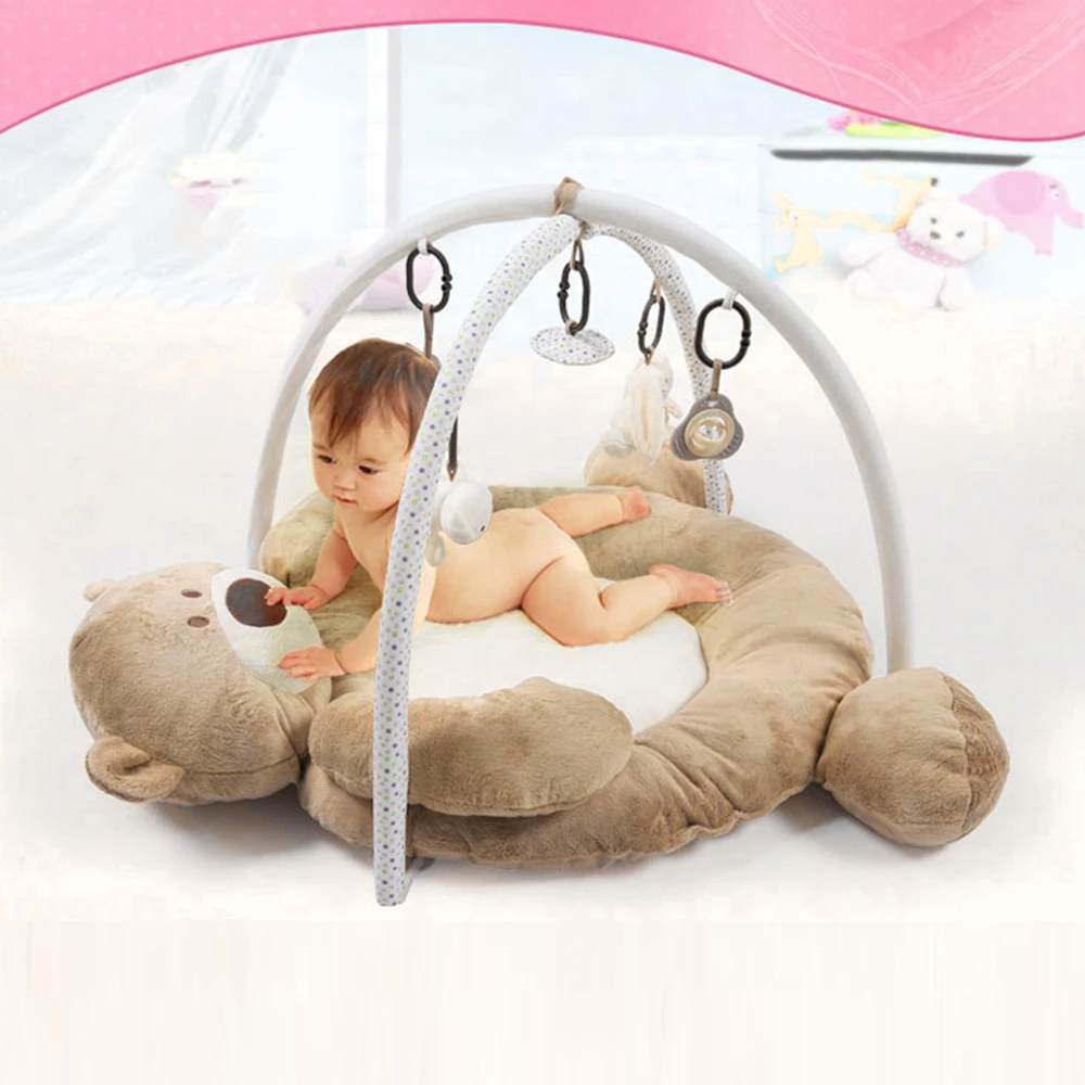 

Hot Sale 0-12 Months Multifunctional Baby Playmats Cartoon Bear Shape Play Mat Baby Kids Infant Rug Floor Pad 3 Colors Available
