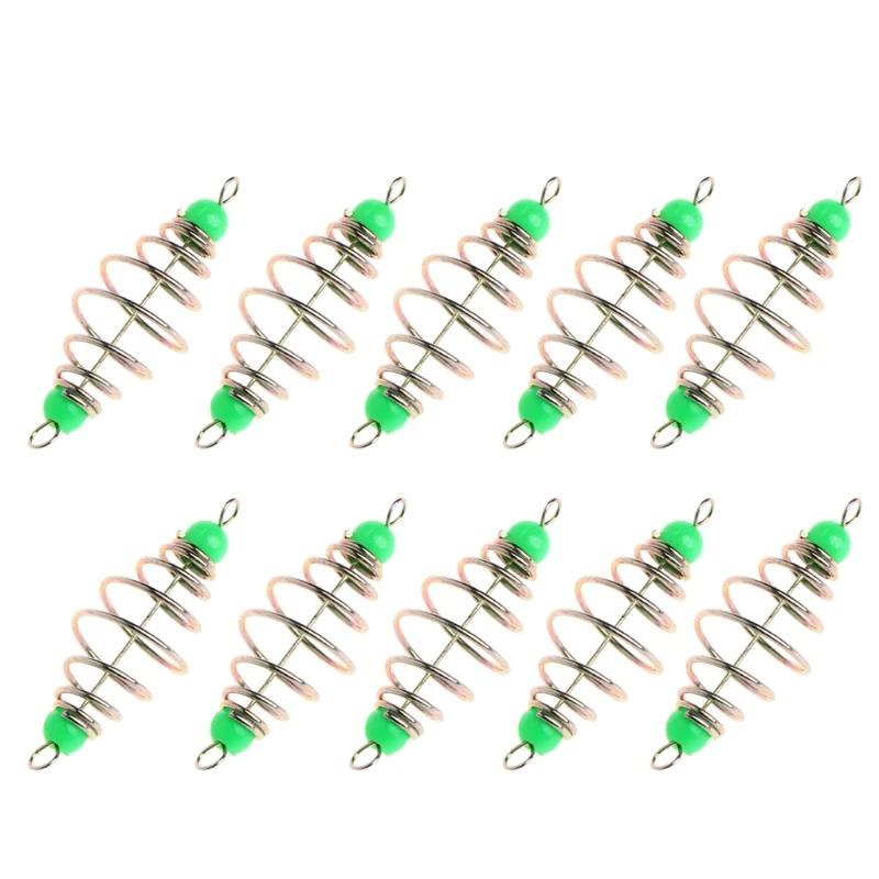 10 Pcs/Set Fishing Bait Spring Lure Inline Hanging Tackle Stainless Steel Feeder