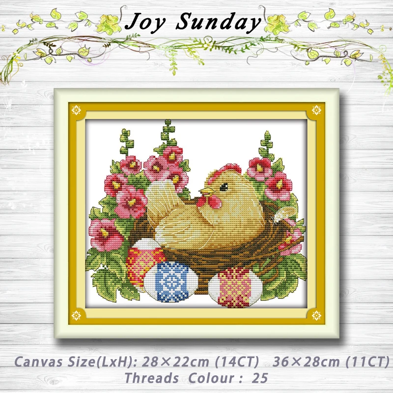 

Hen and eggs flower decor Patterns 14CT 11CT Counted Cross Stitch Sets Wholesale Chinese Cross stitch Kits Embroidery Needlework