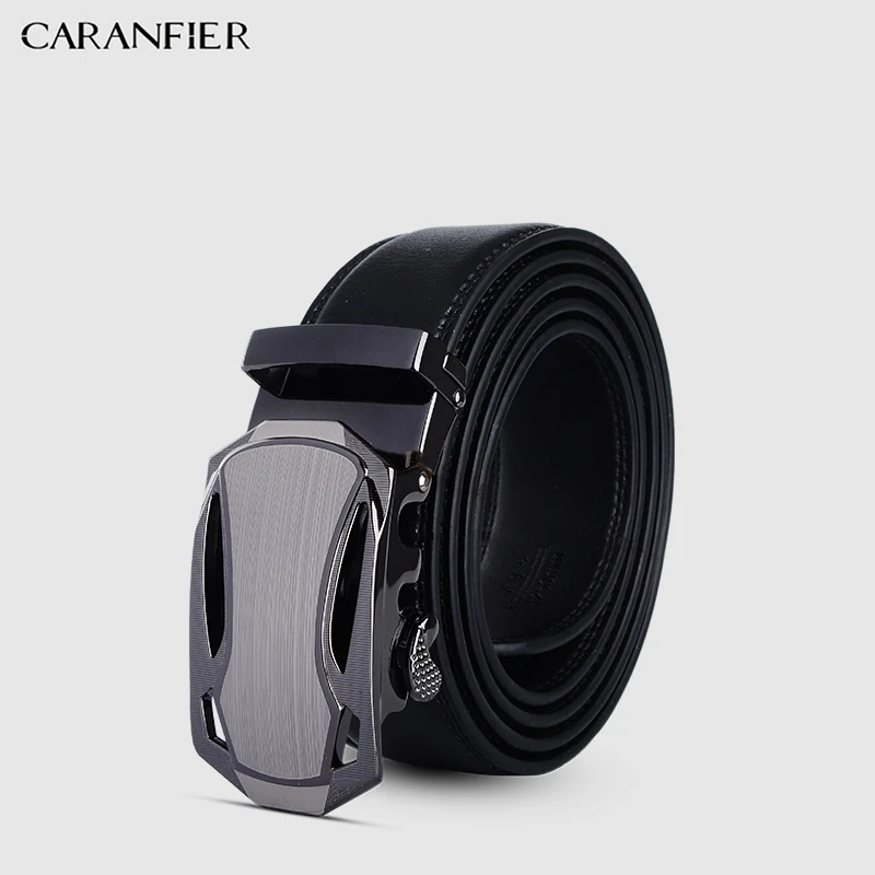 

CARANFIER Brand Belt Men 100% Good Quality Cowskin Genuine Luxury Leather Men's Belts for Men,Strap Male Metal Automatic Buckle