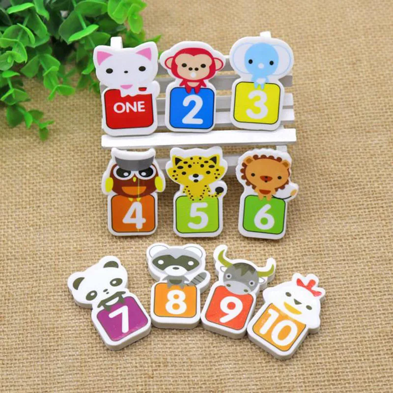 3 Pcs Kawaii Number Animals Erasers For Kids Cute Duck Frog Candy Color