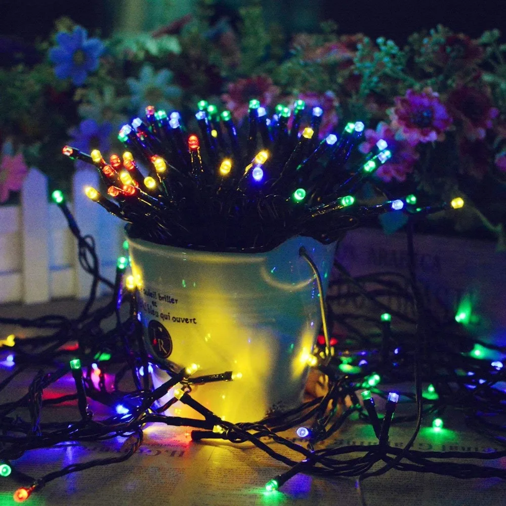 Günstige Weihnachten Baum Im Freien Beleuchtung String 32 m 52 m Wasserdichte 8 Modi Soalr Girlande Lichter Fee String Lightchain Solar floral Lampe