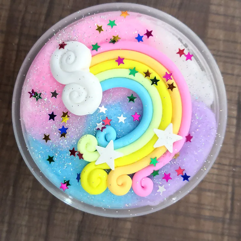 60 мл Mix Star Rainbow color Slime Starlight Puff клей облачный Кристалл цветной блок жемчужный грязевой слизью набор пушистая глиняная игрушка Подарки для детей