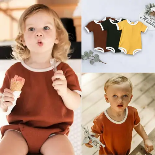 

0-3T Newborn Cotton Romper Baby Boy Girl Kid Romper Knitting Pit Outfit Sunsuit Summer Toddler Clothes