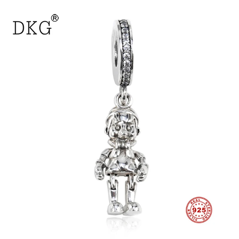 

Genuine 925 Sterling Silver Puppet Pinocchio Pendant Beads Fit for Original Women's Charm Bracelet DIY Jewelry Gifts