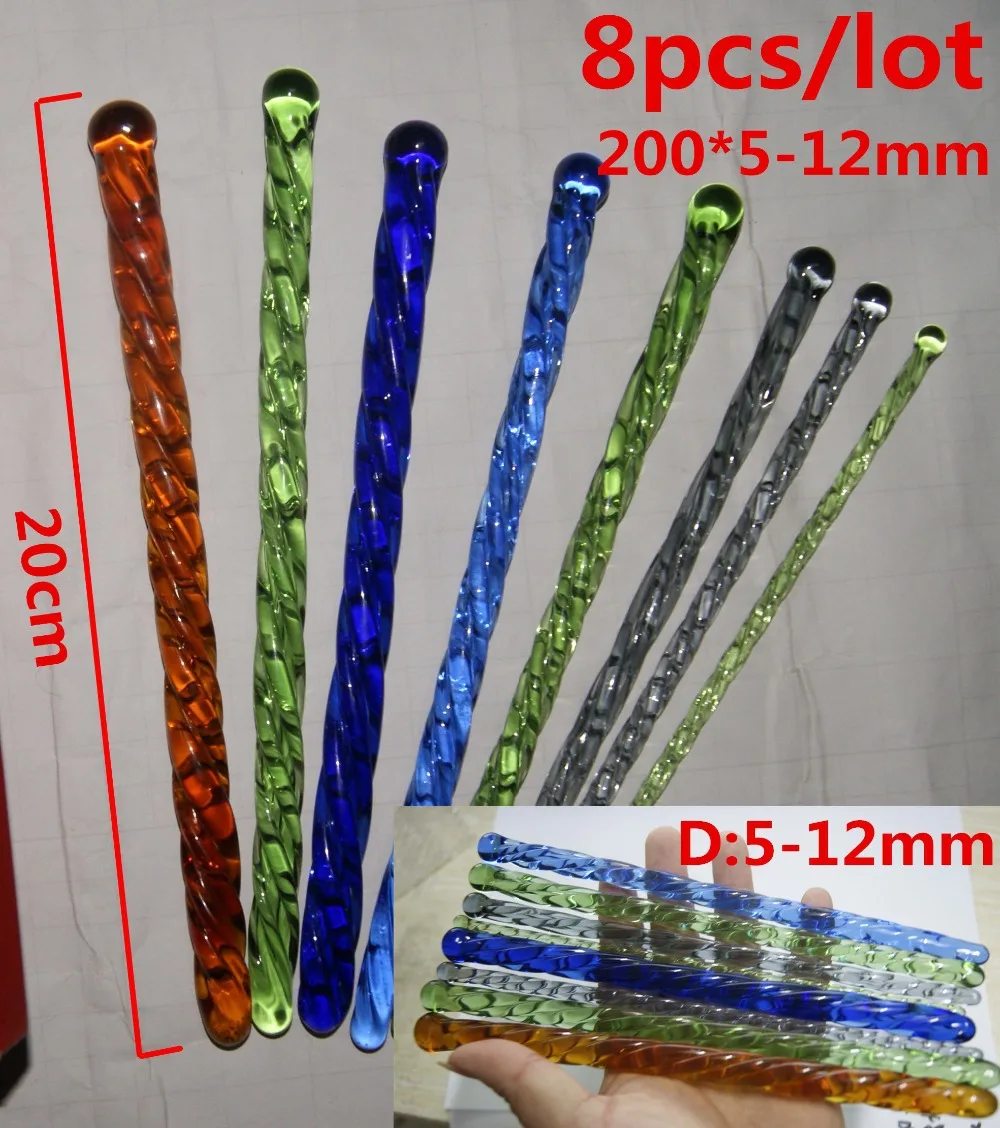 8 Size multicolor Male Penis Urethral Dilator Stretching glass penis Plug Catheter&Sound stimulation urethra sex toys for men
