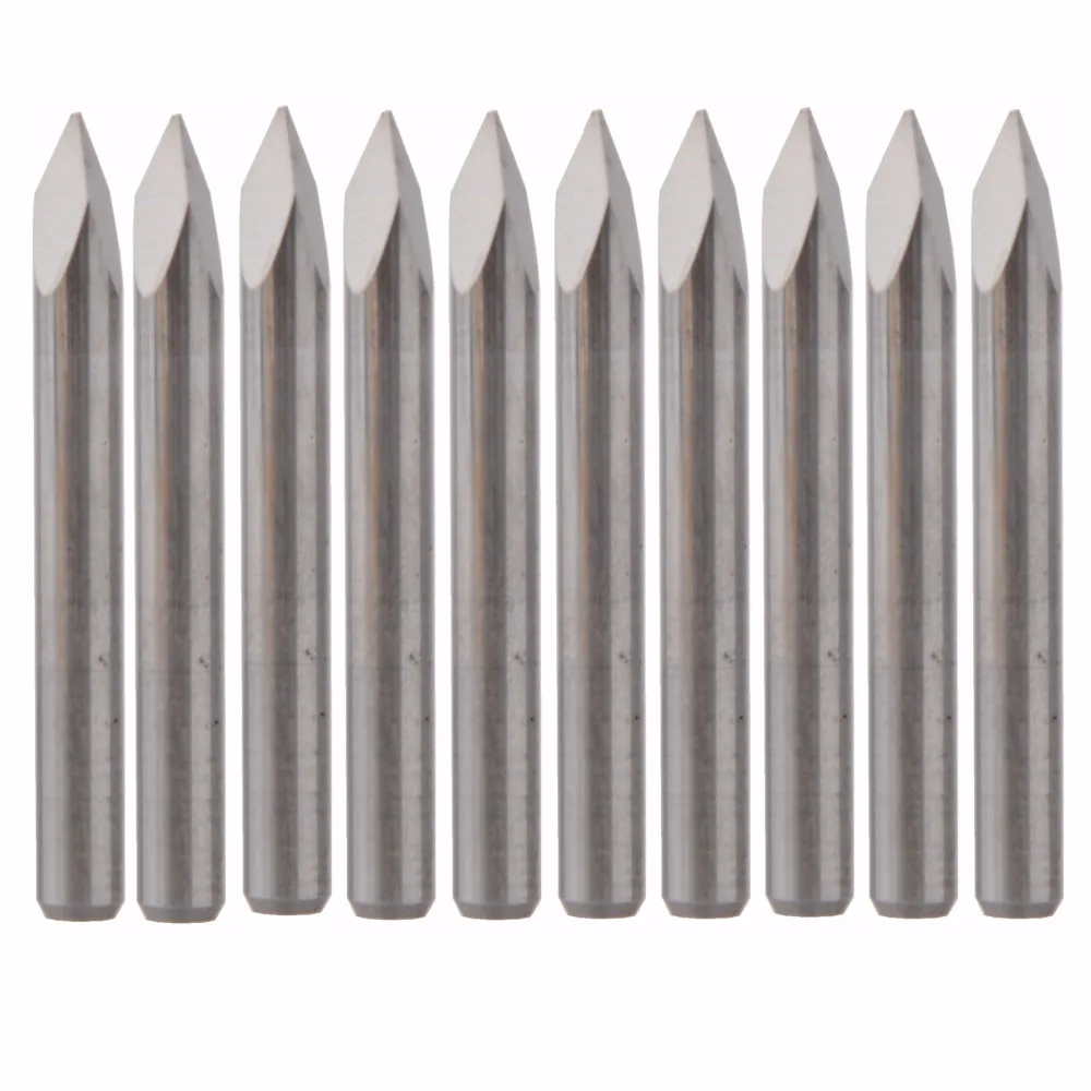

10Pcs 45 Degree Carbide Steel CNC Router Pyramid engraving Bits 0.3mm