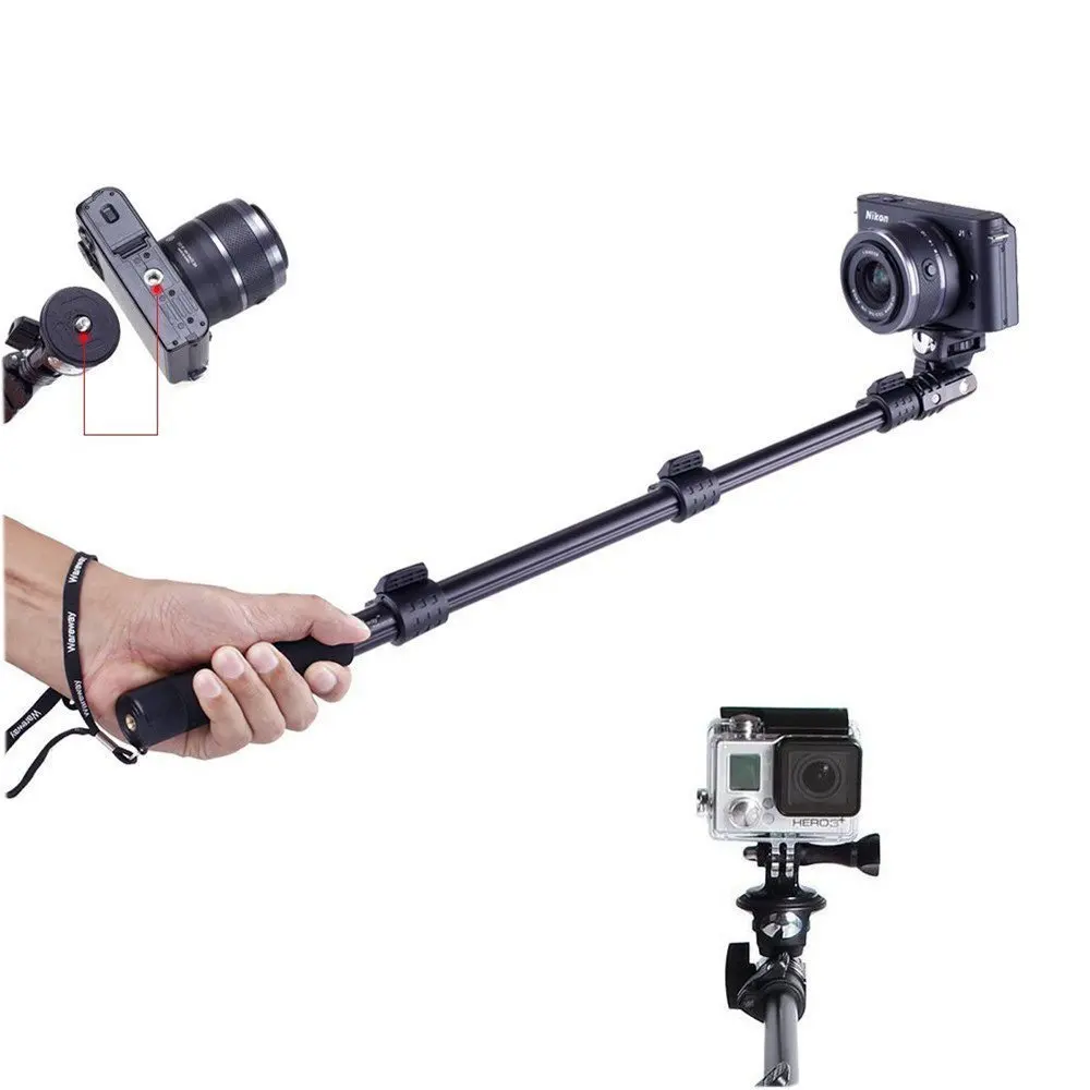 YunTeng YT 1288 selfie stick bluetooth 50"Handheld Monopod with Bluetooth Remote Control Shutter for Cell phone Camera gopro-in Selfie Sticks from Consumer ...