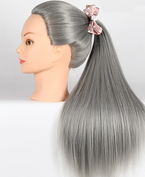 CAMMITEVER серые волосы головы женский манекен голова Парикмахерская кукла серые волосы парикмахерские манекены женские волосы практика